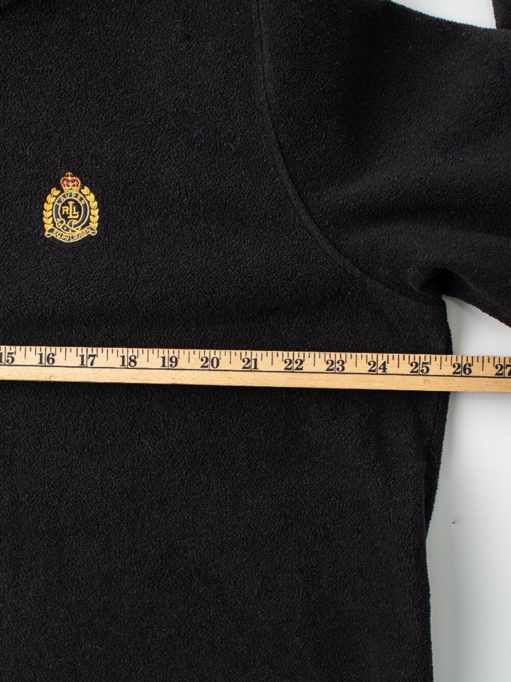 Lauren Ralph Lauren Men's 2X Black Fleece 1/4 Zip Pullover Sweater Crest Logo - Picture 7 of 7